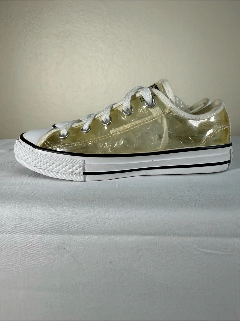 Converse Chuck Taylor All Star Clear See Through Vinyl Sneakers Shoes Size 1
